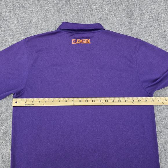 Clemson Tigers Shirt Mens Medium Purple NCAA Football Polo Champion Wicking - Picture 4 of 16